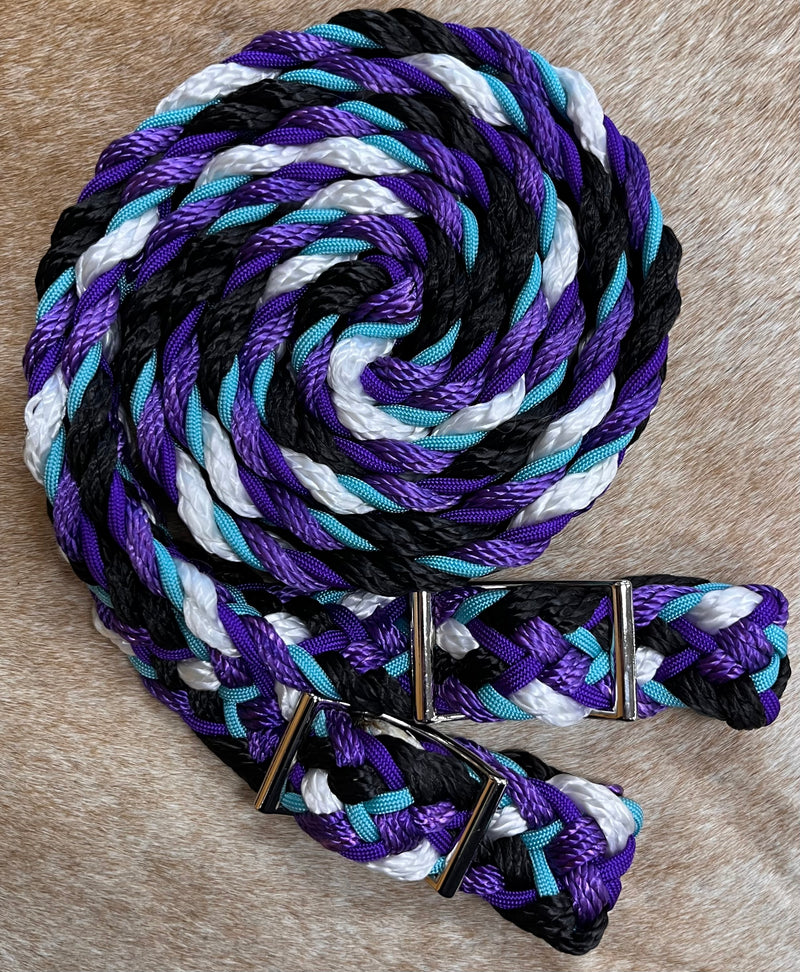 Load image into Gallery viewer, Gale Beebe 9 Plait Flat Braided Barrel Reins
