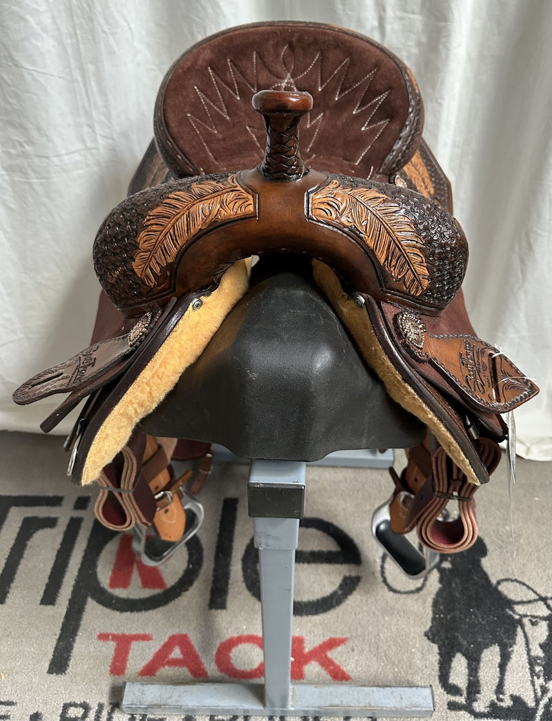 Load image into Gallery viewer, ST BR200 7/8 Combo Tooled Barrel Saddle 15"
