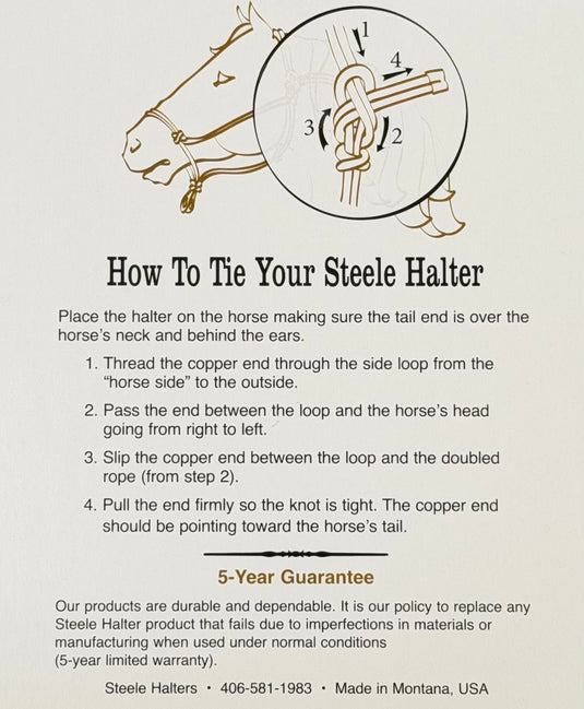 Steele Rope Halter with 10' Lead - Standard Horse