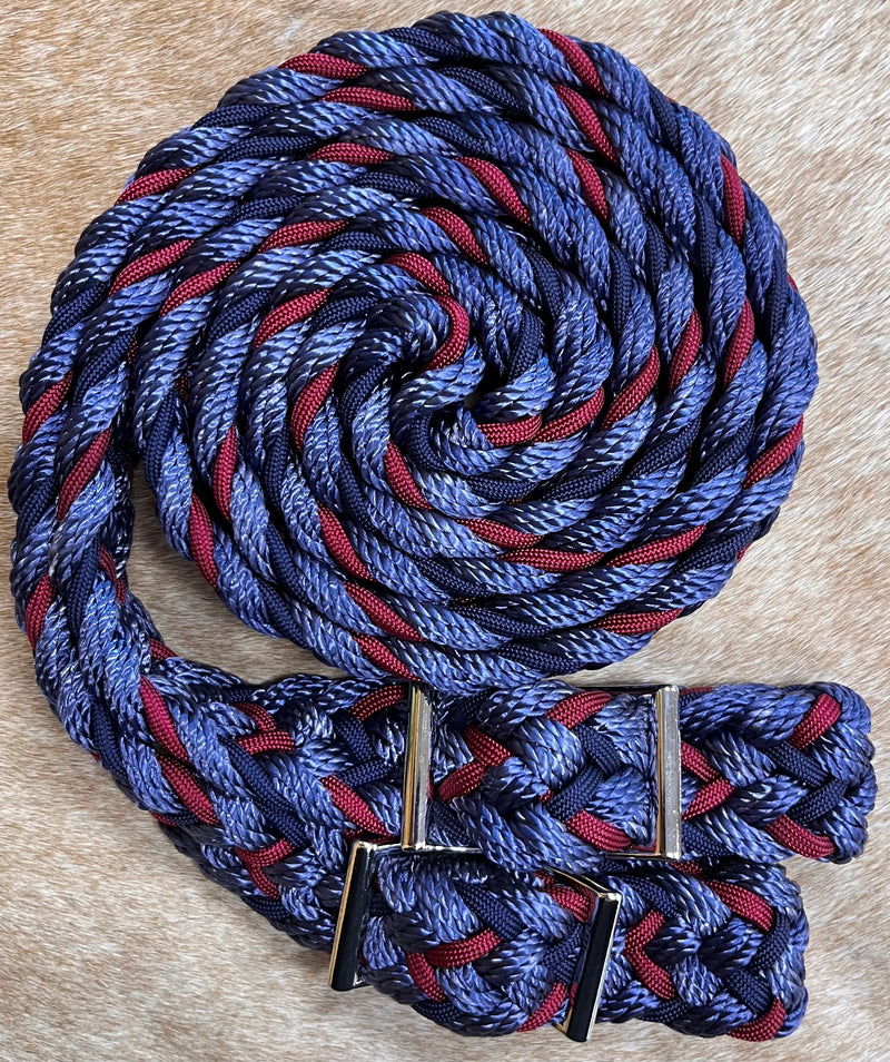 Load image into Gallery viewer, Gale Beebe 9 Plait Flat Braided Barrel Reins
