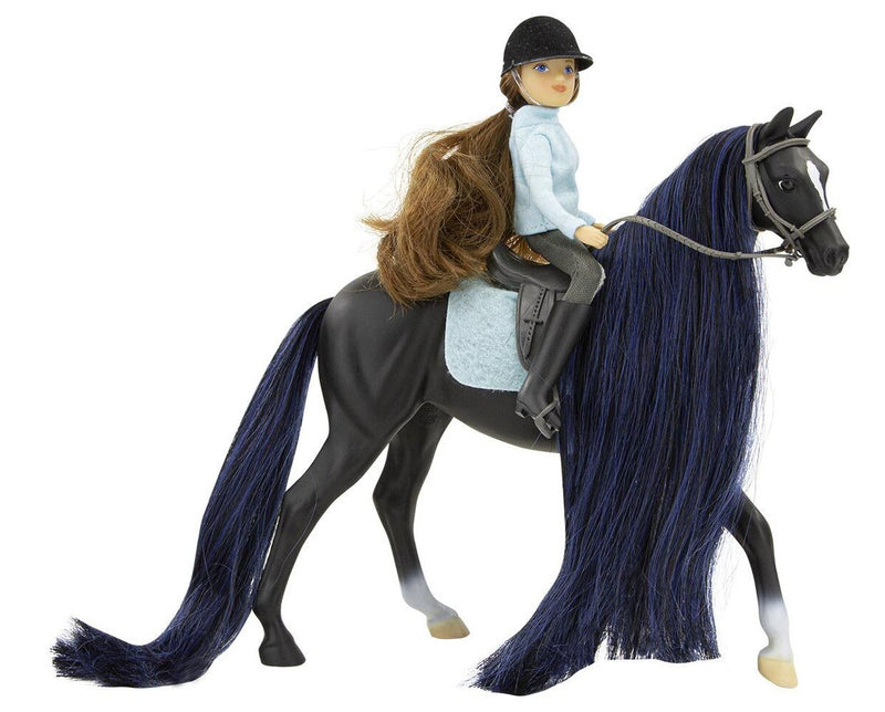 Load image into Gallery viewer, Breyer Thoroughbred &amp; English Rider Set - Jet &amp; Charlotte
