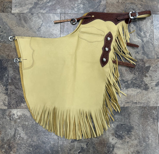 Oil Tan Chinks - Basketweave/Conchos