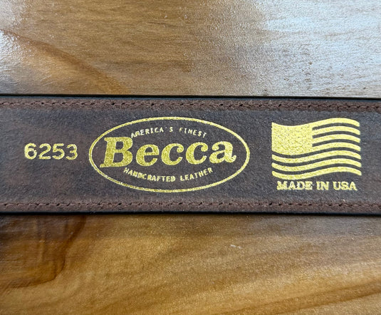 Becca 1-1/2" Floral Embossed Western Belt - Walnut