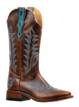 Boulet Blue Stitch Wide Square Toe Boot