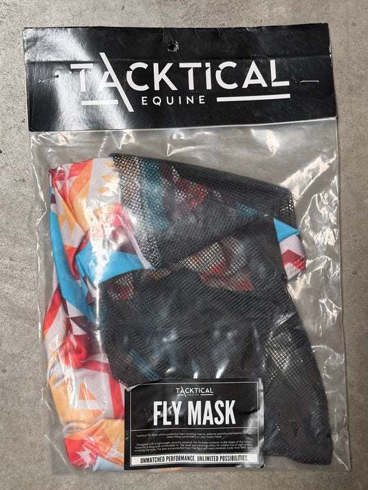 Used (NEW) Tacktical Equine Fly Mask with Ears - Aztec