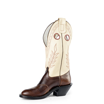 Olathe 14" Bone Soft Chocolate Horsebutt U Toe Rough Stock Boot