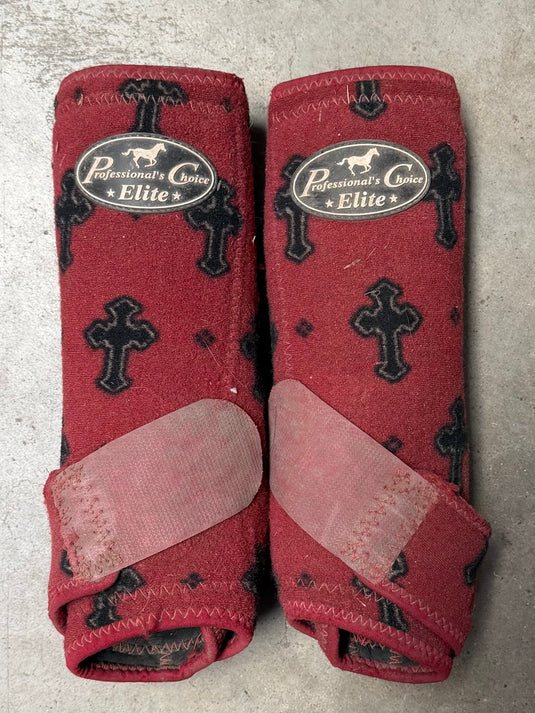 Used PC SMB Elite Protective Boots - Red Crosses - Medium - Hind