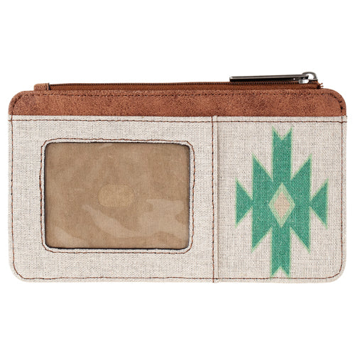 Red Dirt Canvas Aztec w/ Bison Card Organizer Wallet