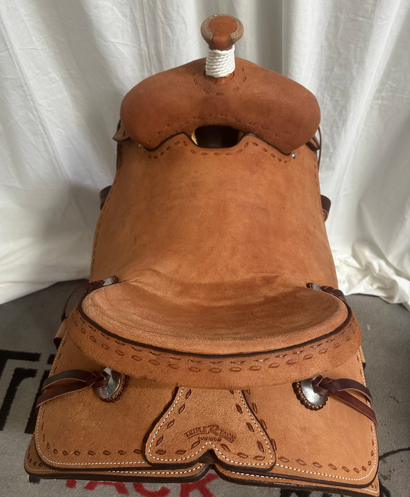 Load image into Gallery viewer, Triple R Modified Association Rancher Saddle 16"
