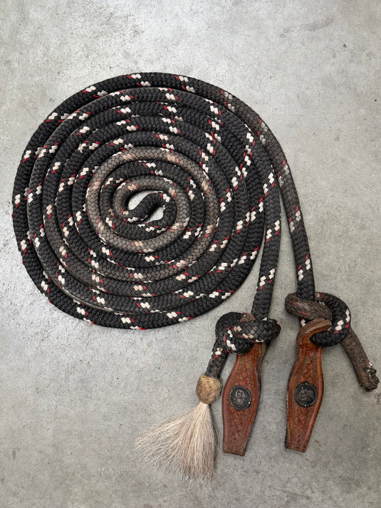 Used Mecate w/ Clint Mortenson Slobber Straps - Black/White/Red