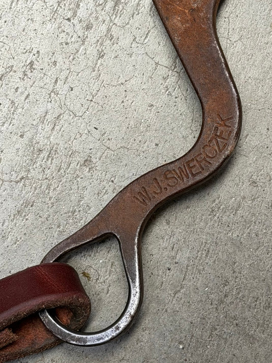 Used Slit Ear Headstall, W.J. Swerczek Bit, Cowperson Tack Weighted End Split Reins