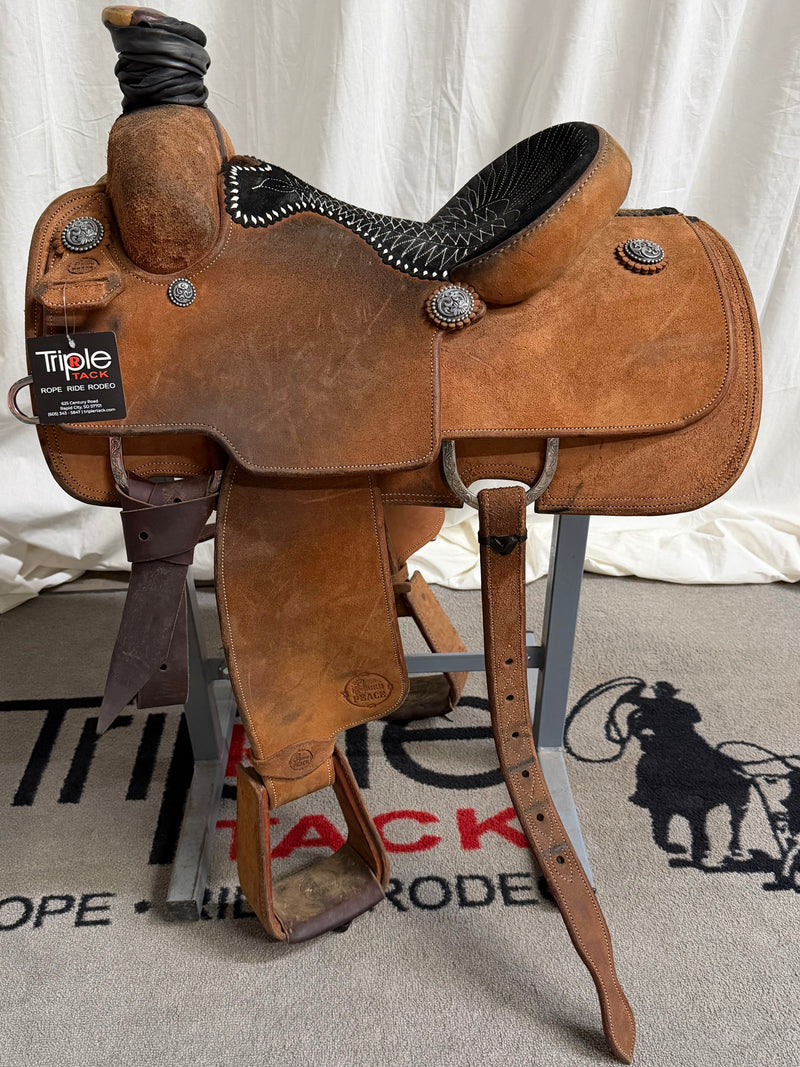 Load image into Gallery viewer, Used Peace Saddles Team Roper Saddle 14.5" &amp; Matching Breast Collar
