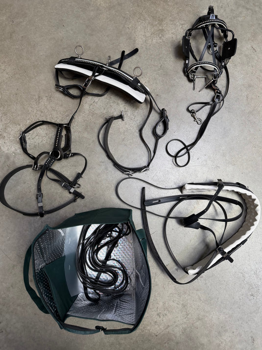 Used (NEW) Single Pony Harness - Black/White