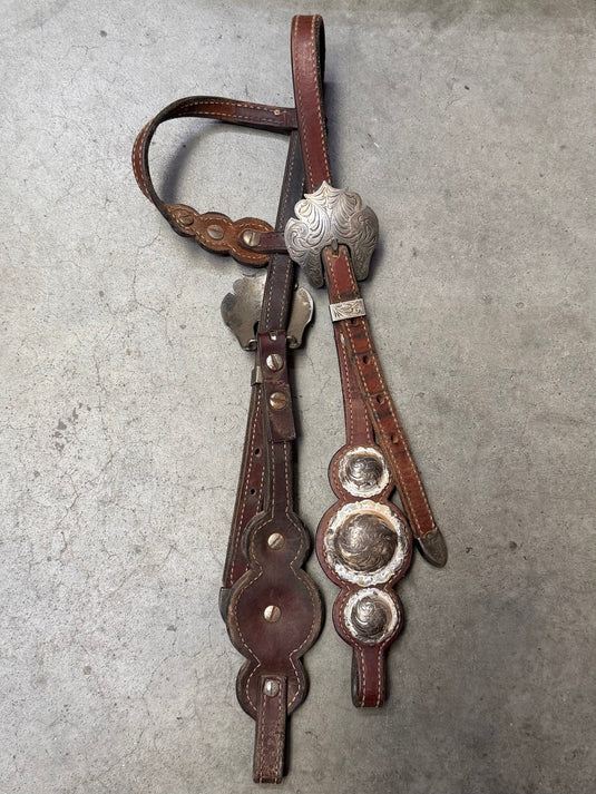 Used One Ear Headstall w/ Silver & Conchos