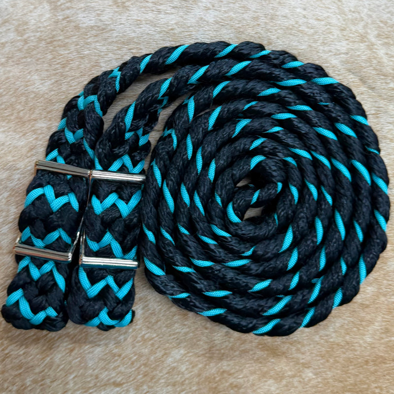 Load image into Gallery viewer, Gale Beebe 9 Plait Flat Braided Barrel Reins
