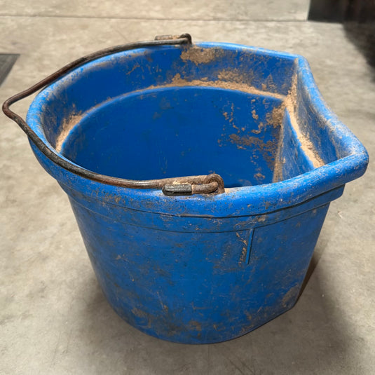 Used Plastic Flat Back Bucket - Blue