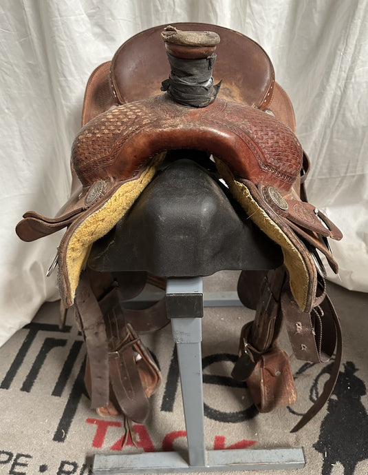 Used J. Stead 1/2 Basket Team Roper Saddle 14"