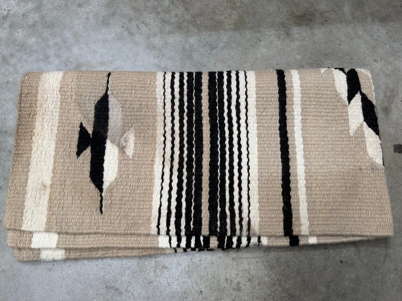 Load image into Gallery viewer, Used (NEW) Mayatex Saddle Blanket #44321 - Tan/Black/White
