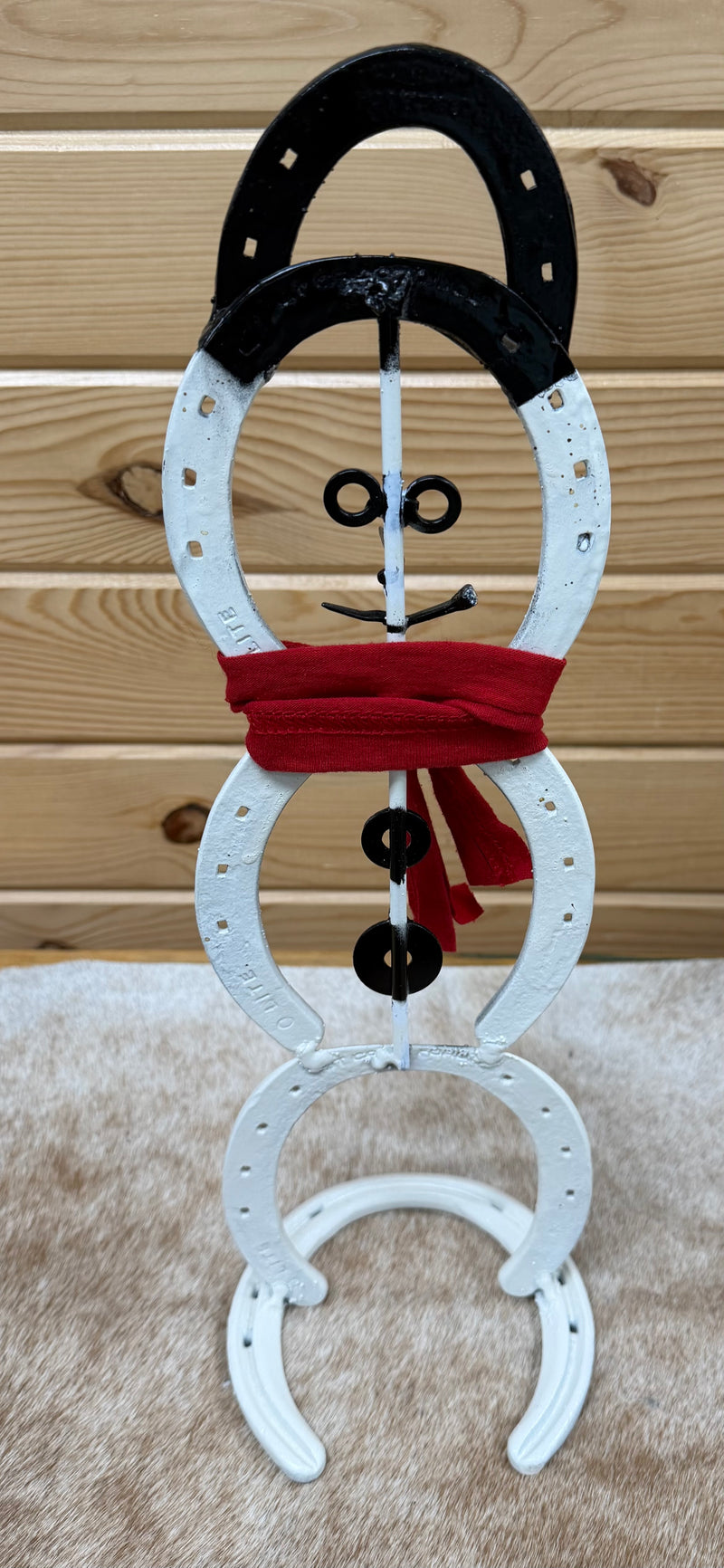 Load image into Gallery viewer, Horseshoe Art - Snowman
