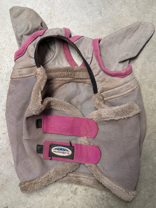 Used Weatherbeeta Fly Mask w/ Ears - Gray/Purple