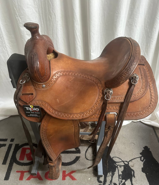 Used Randy Aldrich Western Saddle & Breast Collar - 15