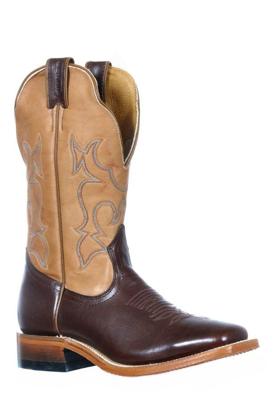 Boulet Western  Wide Square Toe Boot - Brown