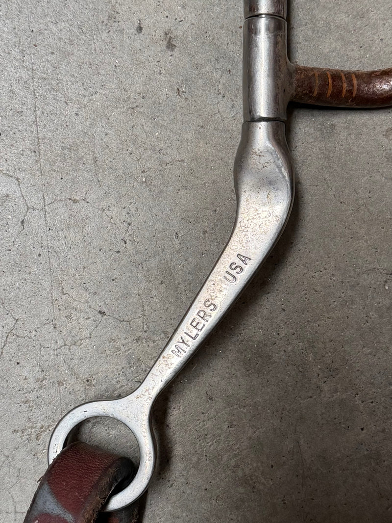Load image into Gallery viewer, Used Bridle Set - Futurity Browband, USA Mylers Medium Wide Ported Barrel Bit, Split Reins
