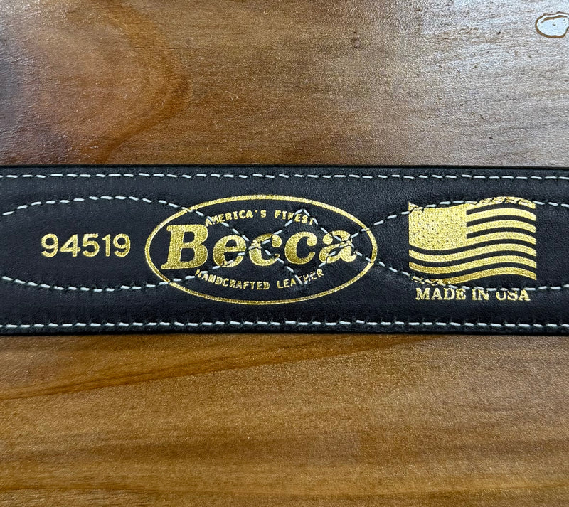 Load image into Gallery viewer, Becca 1-1/2" Gunslinger Stitch Roughout Belt - Black
