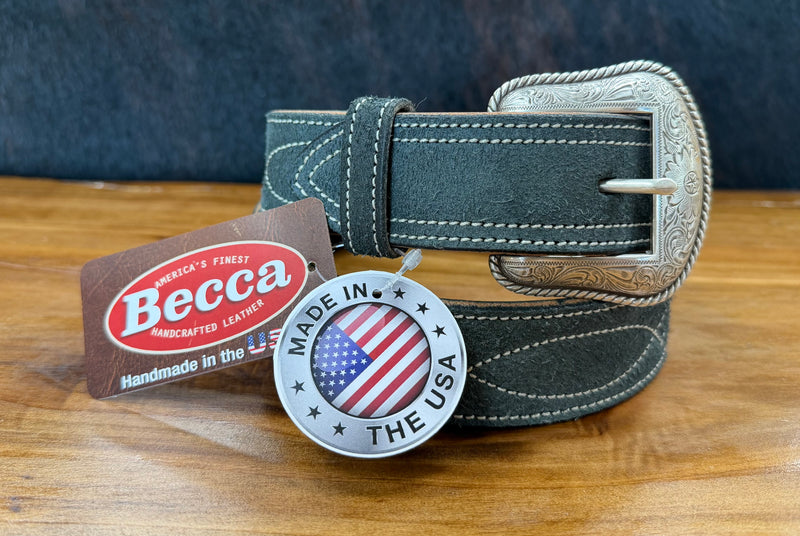 Load image into Gallery viewer, Becca 1-1/2" Gunslinger Stitch Roughout Belt - Black
