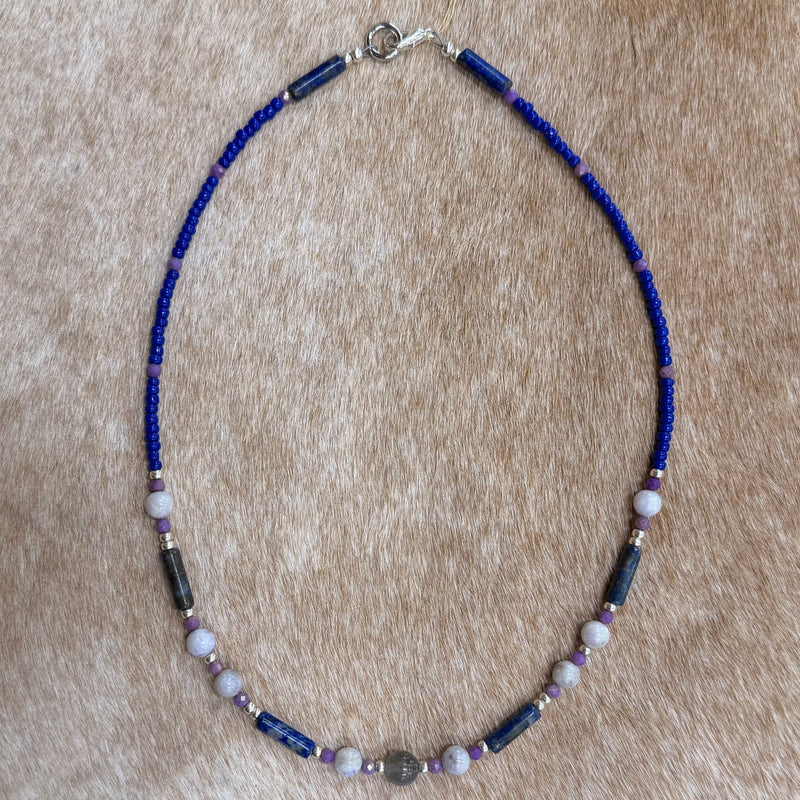Load image into Gallery viewer, Rocky Mountain Jewelry Tiffany Jasper, Lupis Luzuli, Labrudorite &amp; Seed Beads Necklace
