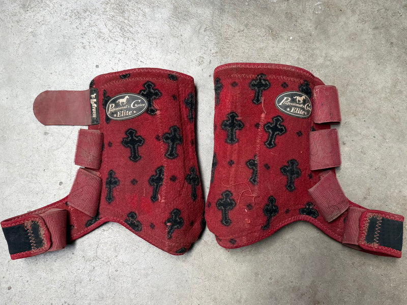 Load image into Gallery viewer, Used PC SMB Elite Protective Boots - Red Crosses - Medium - Front
