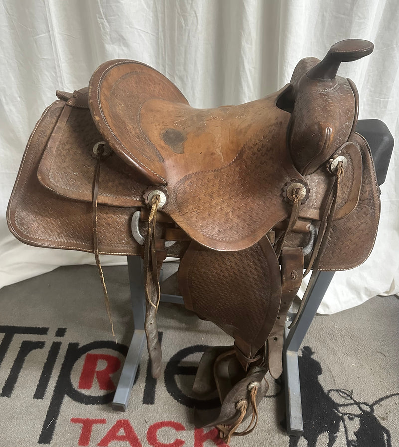 Load image into Gallery viewer, Used No Name Tapadero Saddle 14"
