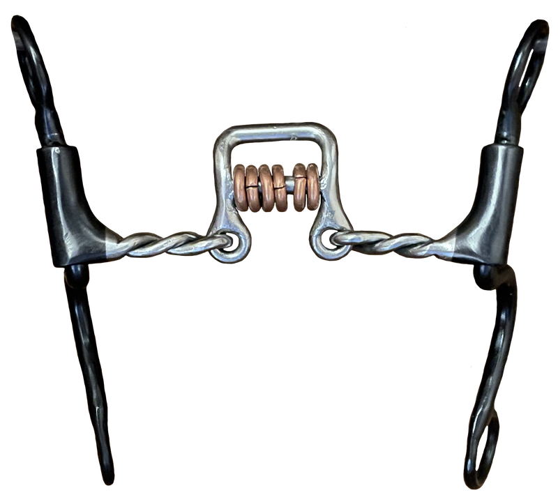 Load image into Gallery viewer, Dutton Short S Calvary Shank Three Piece Twisted Wire Floating Square Port &amp; Copper Rings Bit
