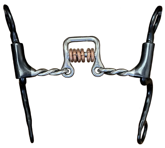Dutton Short S Calvary Shank Three Piece Twisted Wire Floating Square Port & Copper Rings Bit