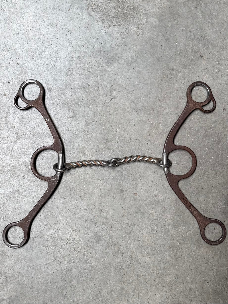 Load image into Gallery viewer, Used CE Cervi Long Shank Twisted Wire Snaffle Bit
