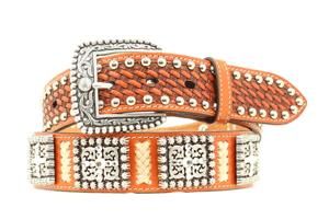 Ariat 1-1/2" Rawhide Lacing Square Belt