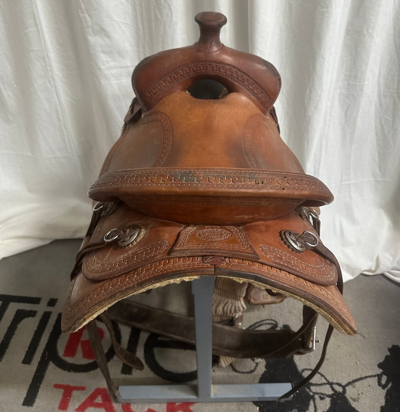 Load image into Gallery viewer, Used Randy Aldrich Western Saddle &amp; Breast Collar - 15"
