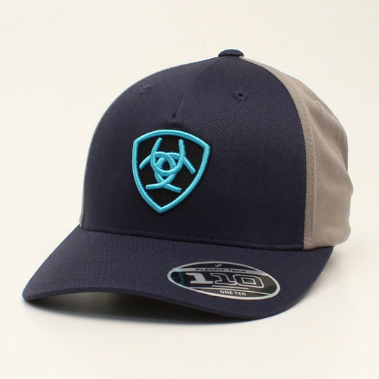 Ariat FlexFit Solid Back Ball Cap - Navy/Gray