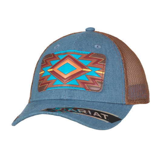 Ariat Leather Patch Ball Cap - Denim