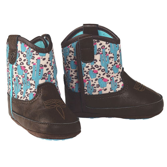 Ariat Lil Stomper Sonora Baby Bucker Boot - Brown/Turquoise