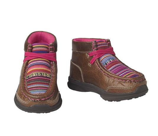 Ariat Lil Stomper Aurora Toddler Shoe - Brown/Pink