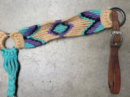 Used Tyler Rice Mohair Breast Collar - Natural/Purple/Turquoise