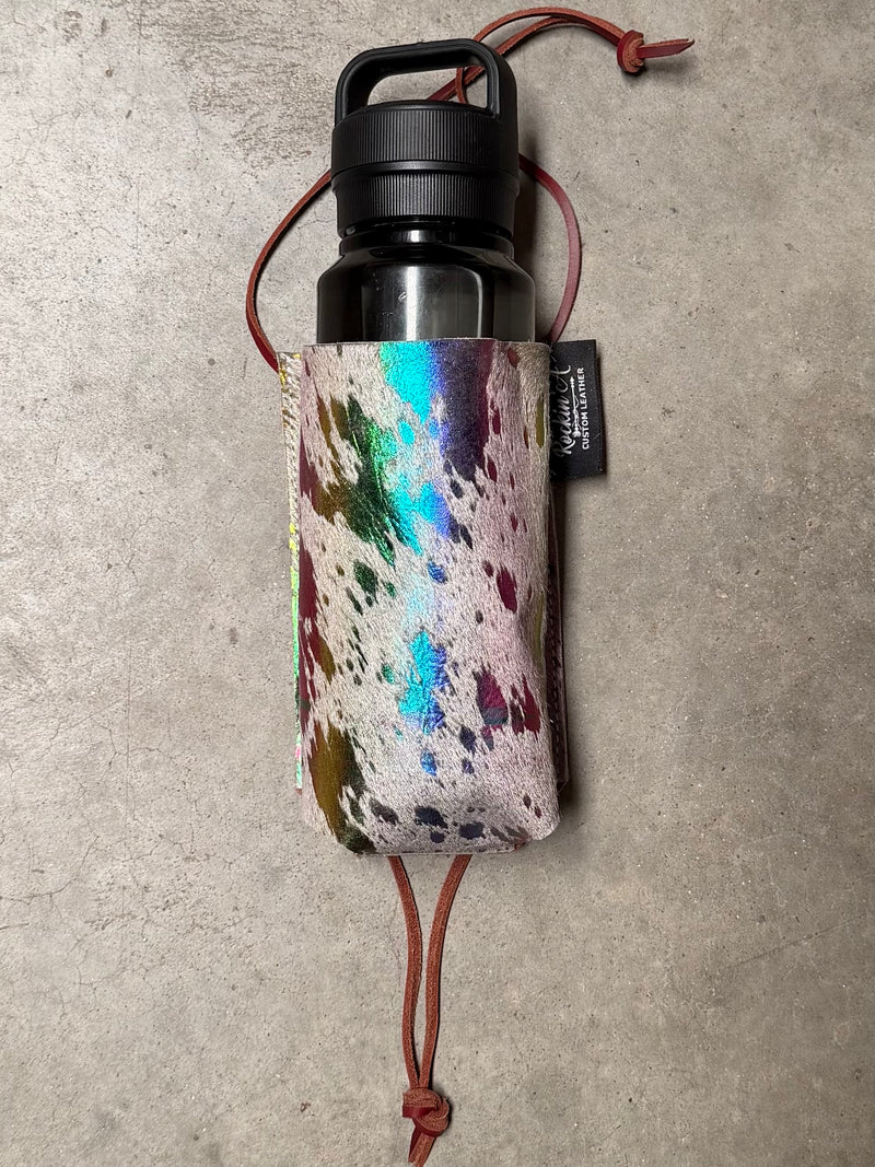 Load image into Gallery viewer, Used Rockin’ A Custom Leather Bottle Holder - Acid Washed Cowhide
