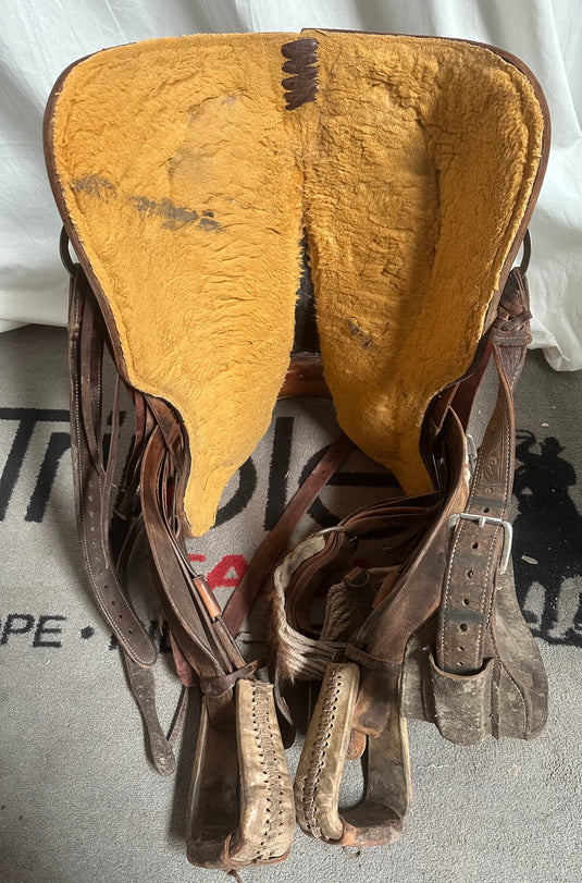 Used Triple R Roughout Rancher Saddle - 16"