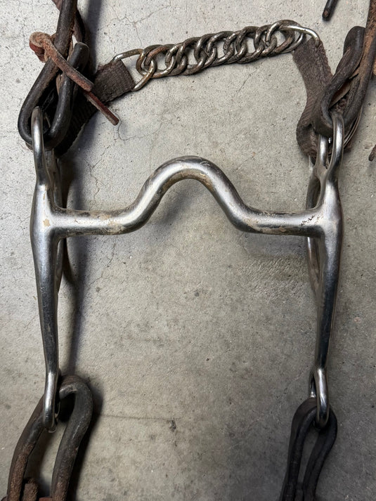Used Bridle Set - Browband, Solid Port Bit, Split Reins