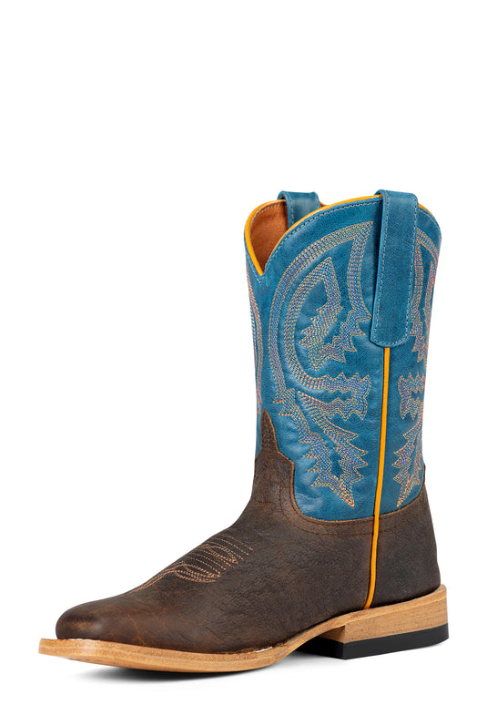 Anderson Bean Kid's Natural Brahma Bison DB Toe Boot - Sky Blue Distressed Avatar