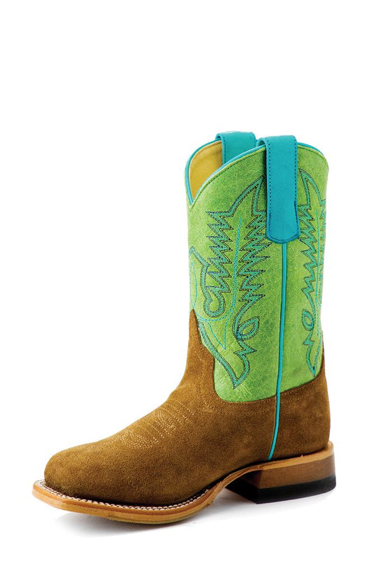 Anderson Bean Kid's Green Sensation DB Toe Boot - Roughout