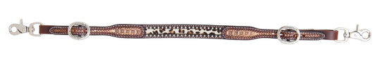 Rafter T Hair-On Leopard Print Inlay & Spots Wither Strap