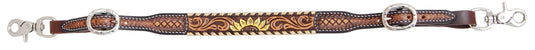 Rafter T Painted Sunflower Tooling & Metallic Whipstitch Wither Strap