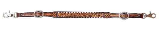 Rafter T Sunflower Tooling & White Buckstitch Wither Strap